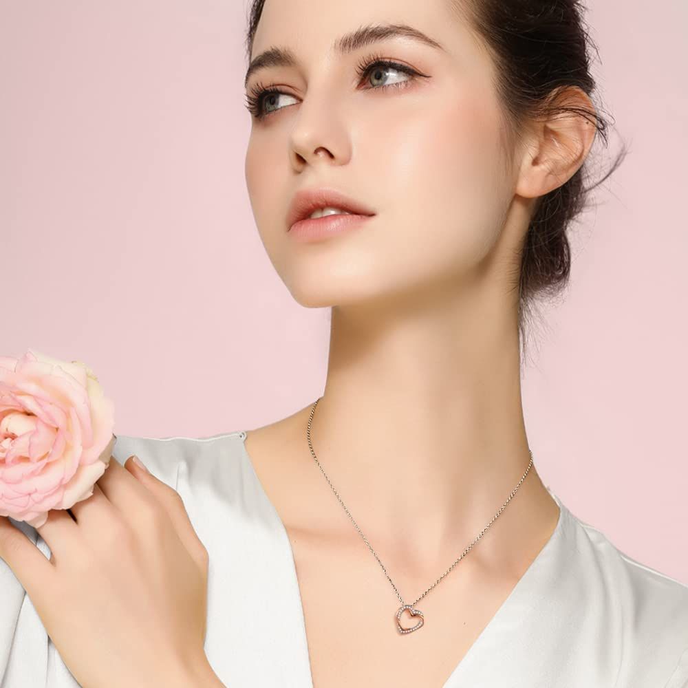 新着商品】immobird ダブルハートネックレス レディース 5Aジルコニア 