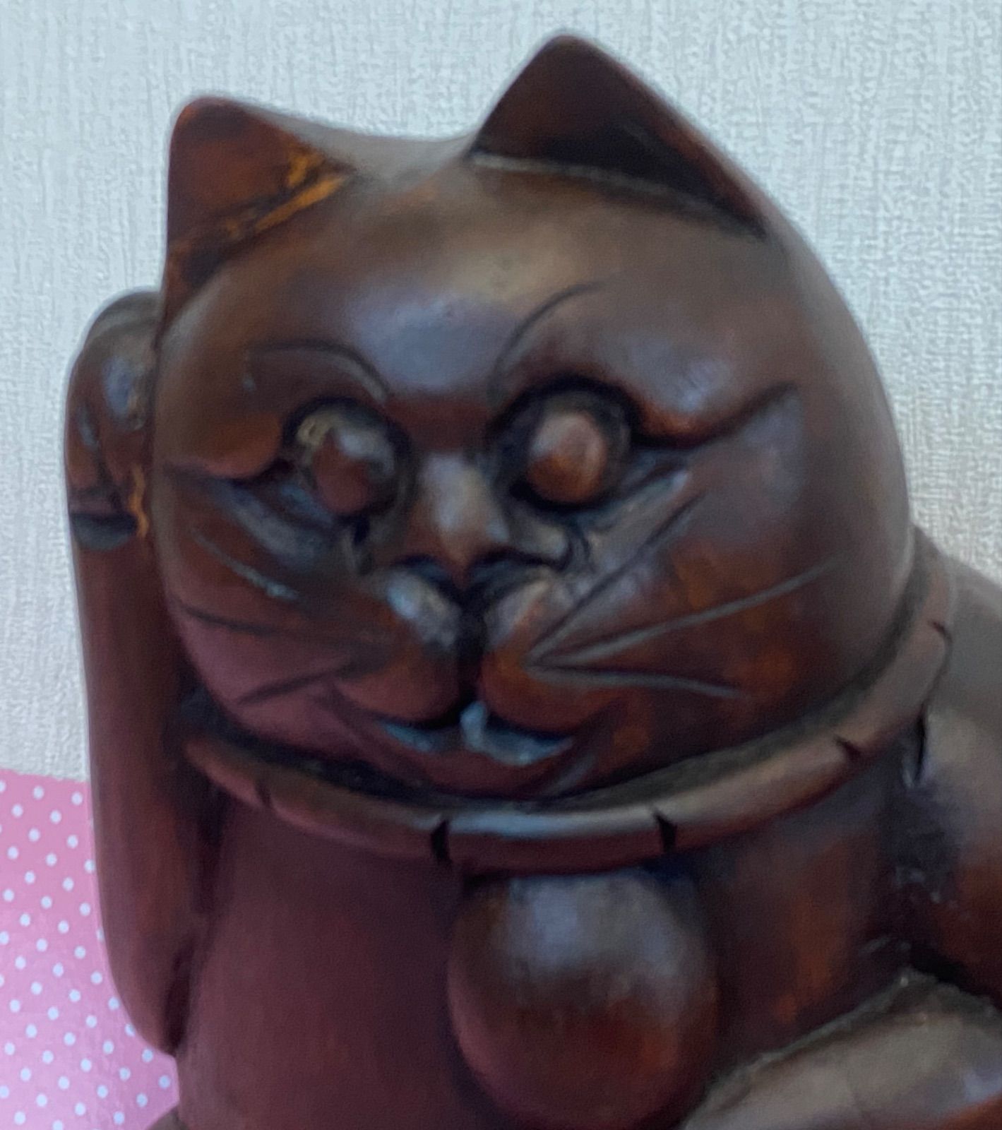 招き猫 木製 骨董 竹木彫り 商売繁盛 - メルカリ