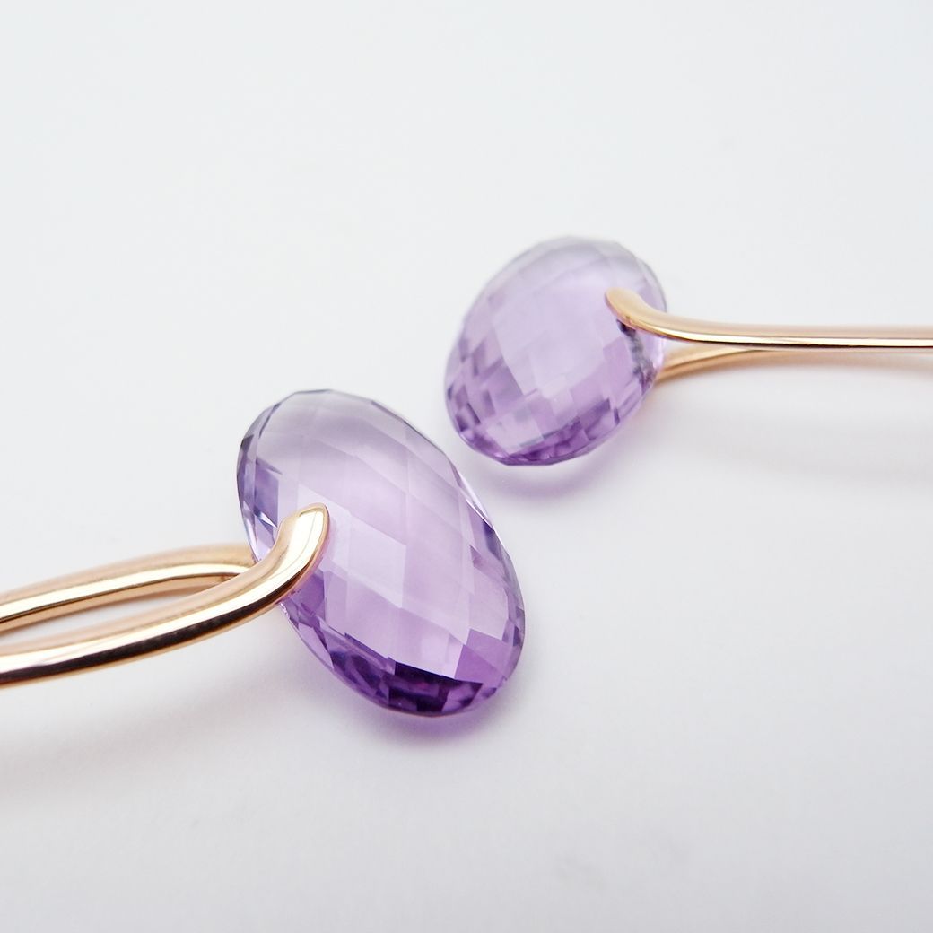 アメシスト ダイヤモンド ピアス 12.02ct 0.03ct K18PG SAランク FORTGASGNV_COM_BR