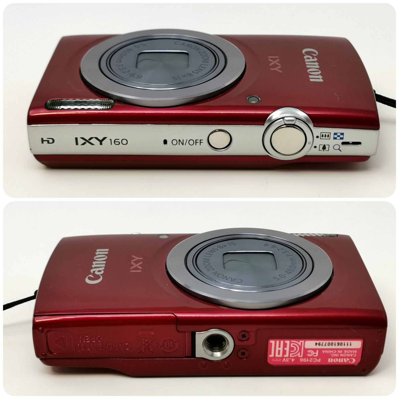 Canon IXY 160 デジカメ レッド Canon IXY 160デジカメ Canon IXY 160