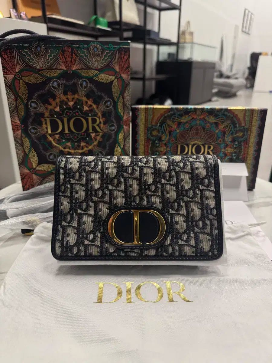 S グレード 付属品完備 Dior ディオール オブリーク 30 モンテーニュ 2 in 1 ポーチ バッグ