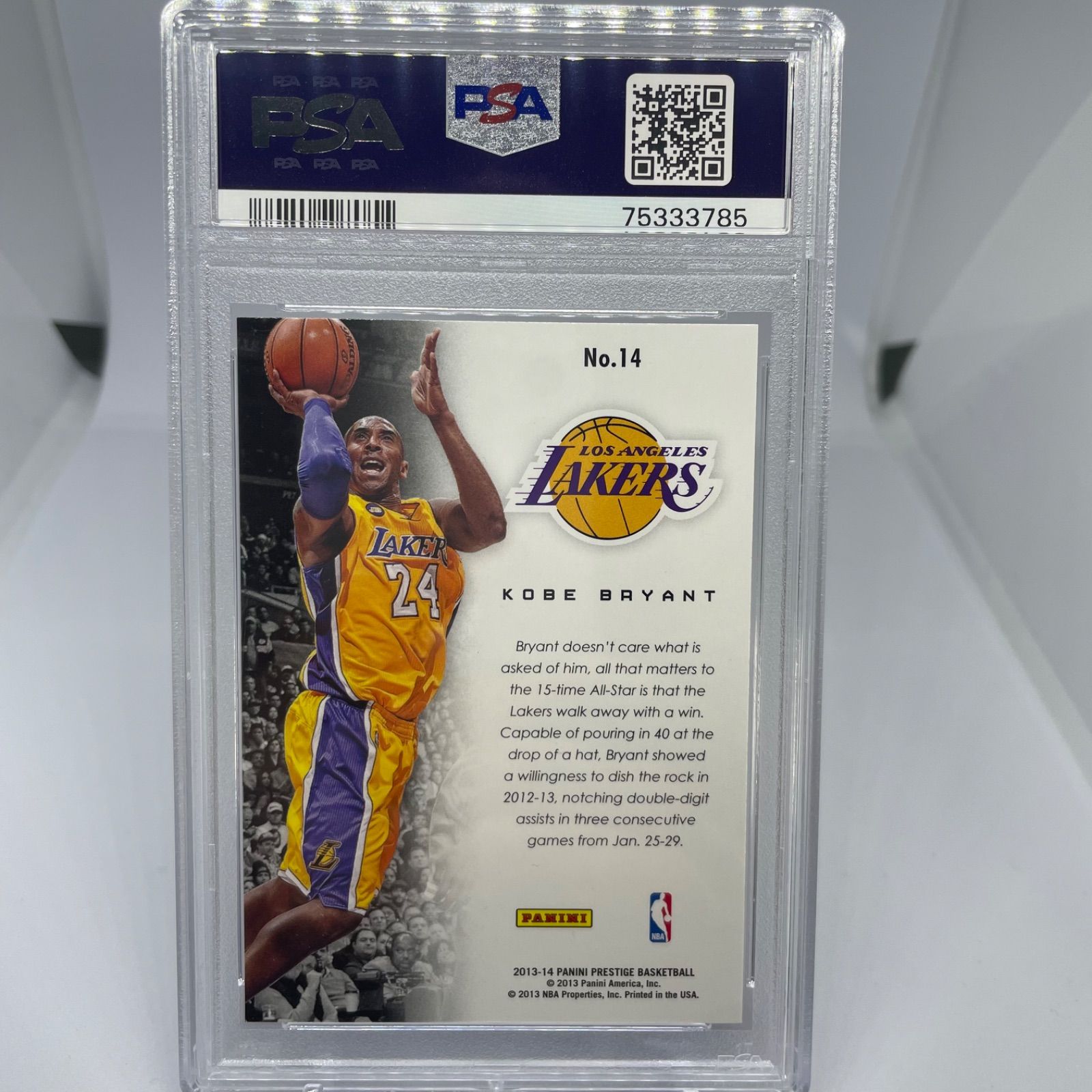 2013 Panini Prestige Franchise Favorites 14 Kobe Bryant PSA9 MINT