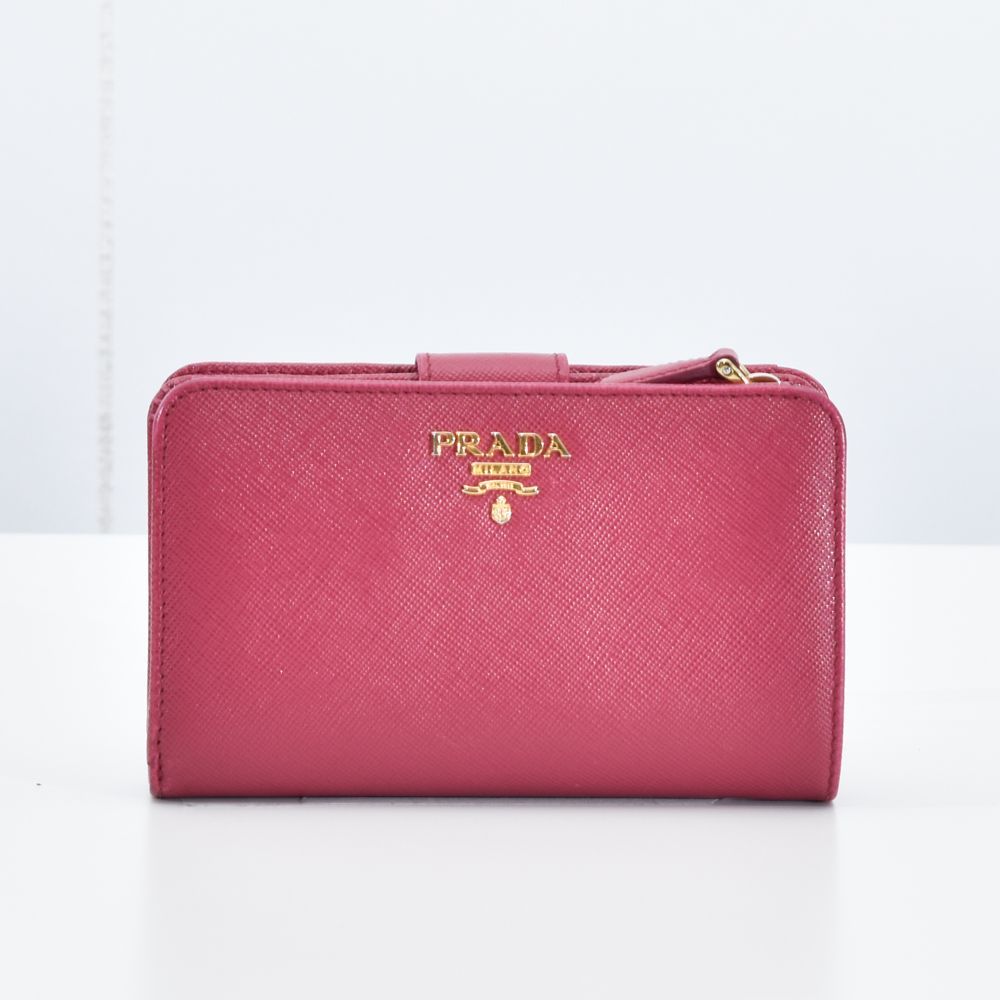 中古USED PRADA 財布 サフィアーノ 1M1225 ピンク 7929226407