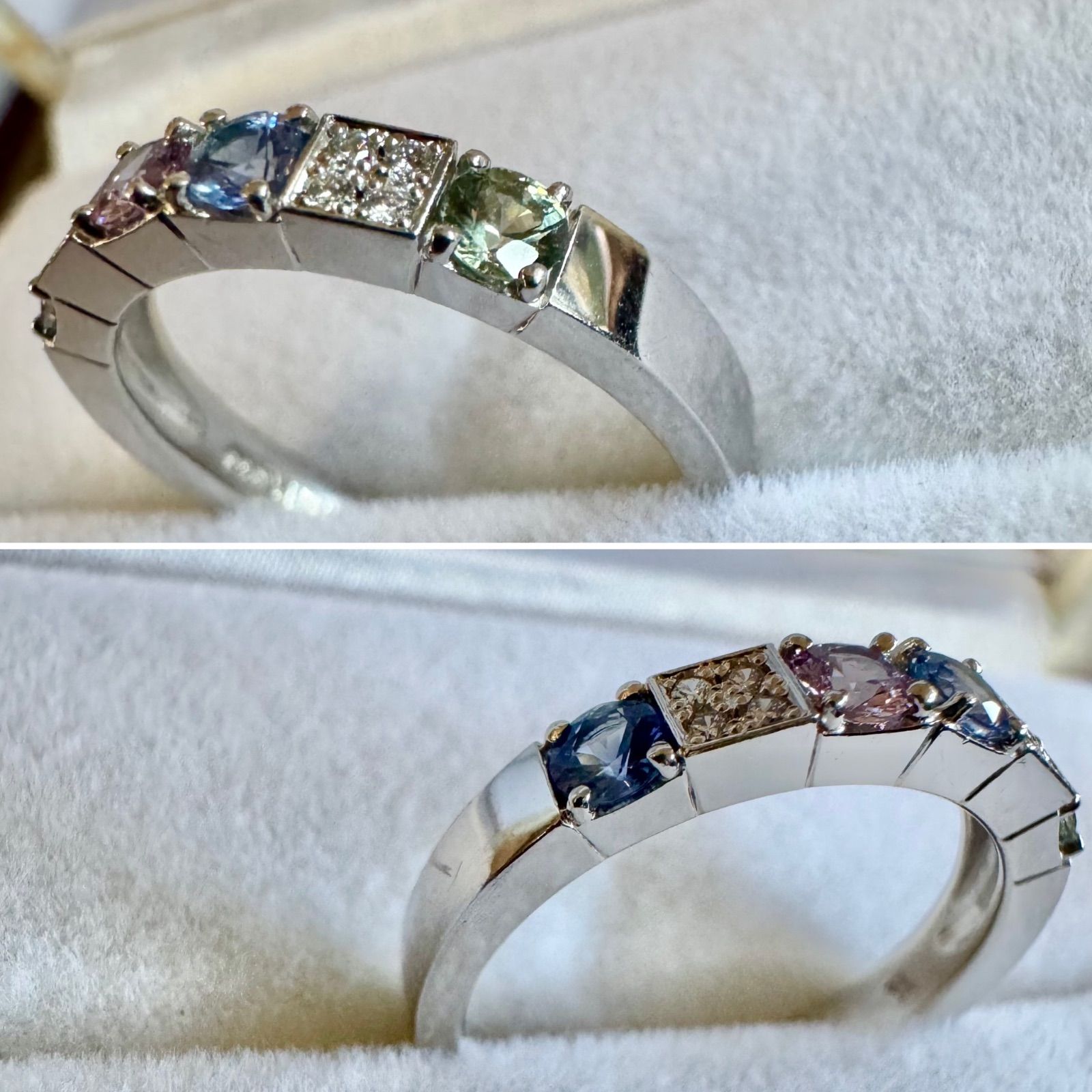 ヴァンドーム青山◇Pt950*13号*マルチカラーストーンプラチナリング