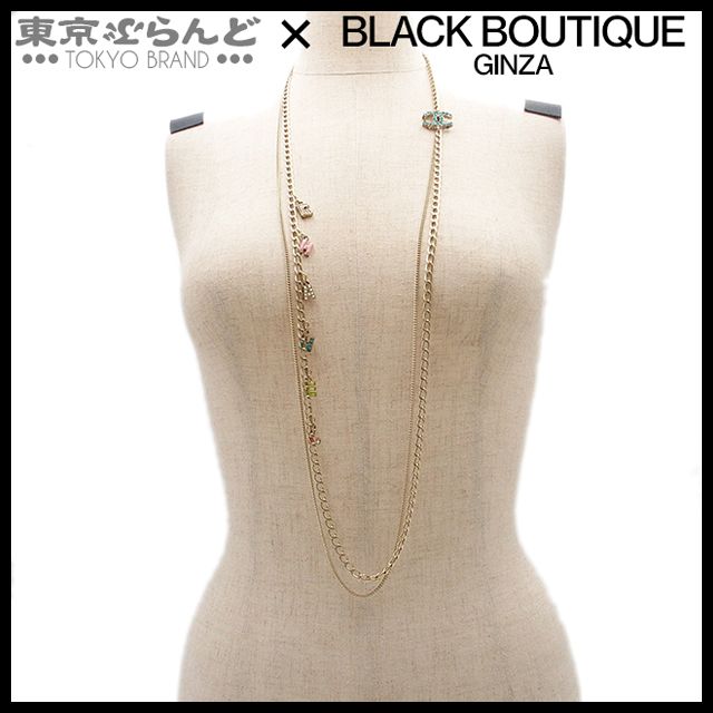 シャネル CHANEL ロングネックレス ゴールドxマルチカラー メタル
