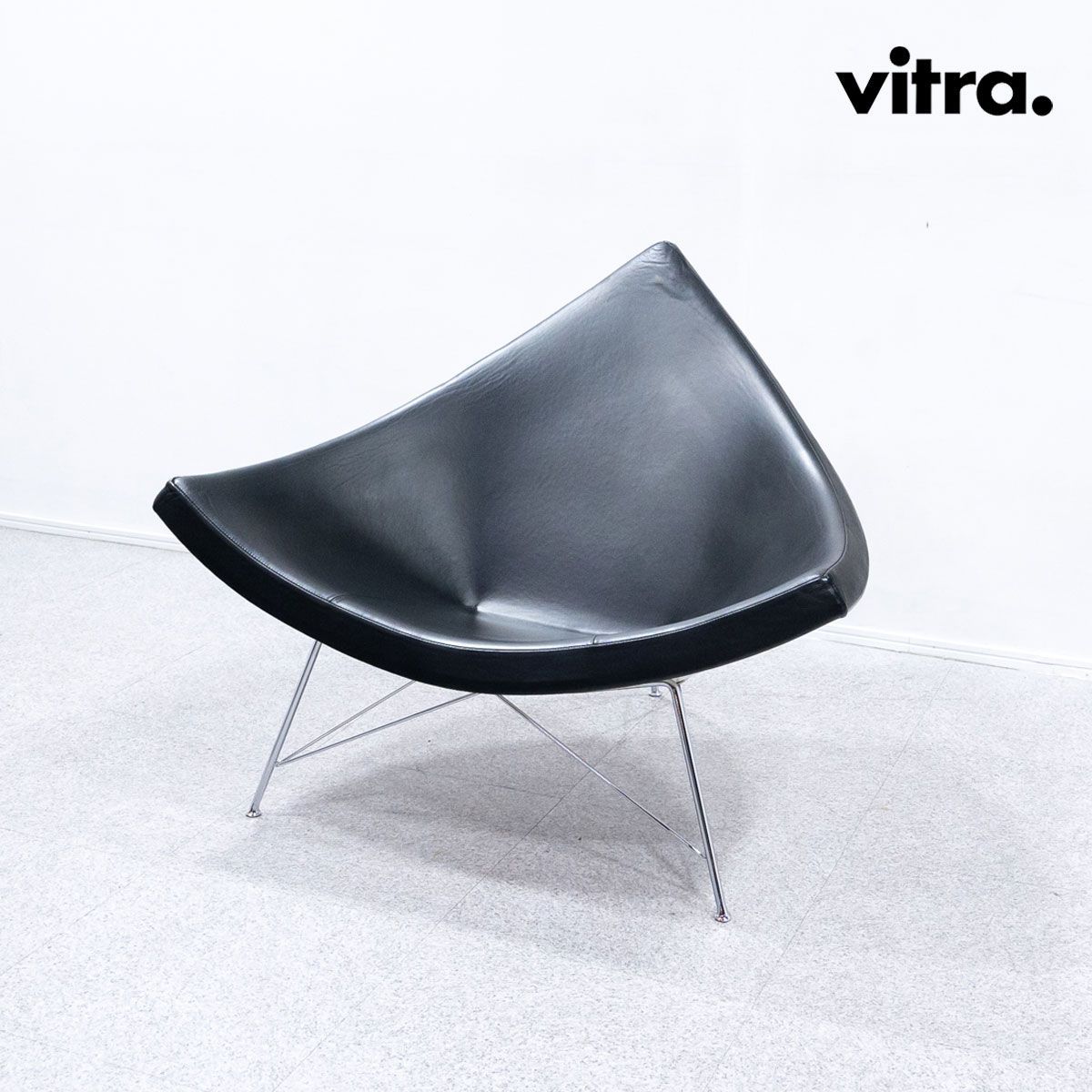 中古品】Vitra ヴィトラ Coconut Chair ココナッツチェア ラウンジ チェア レザー ブラック ジョージ・ネルソン 定価92万【2】  - メルカリ