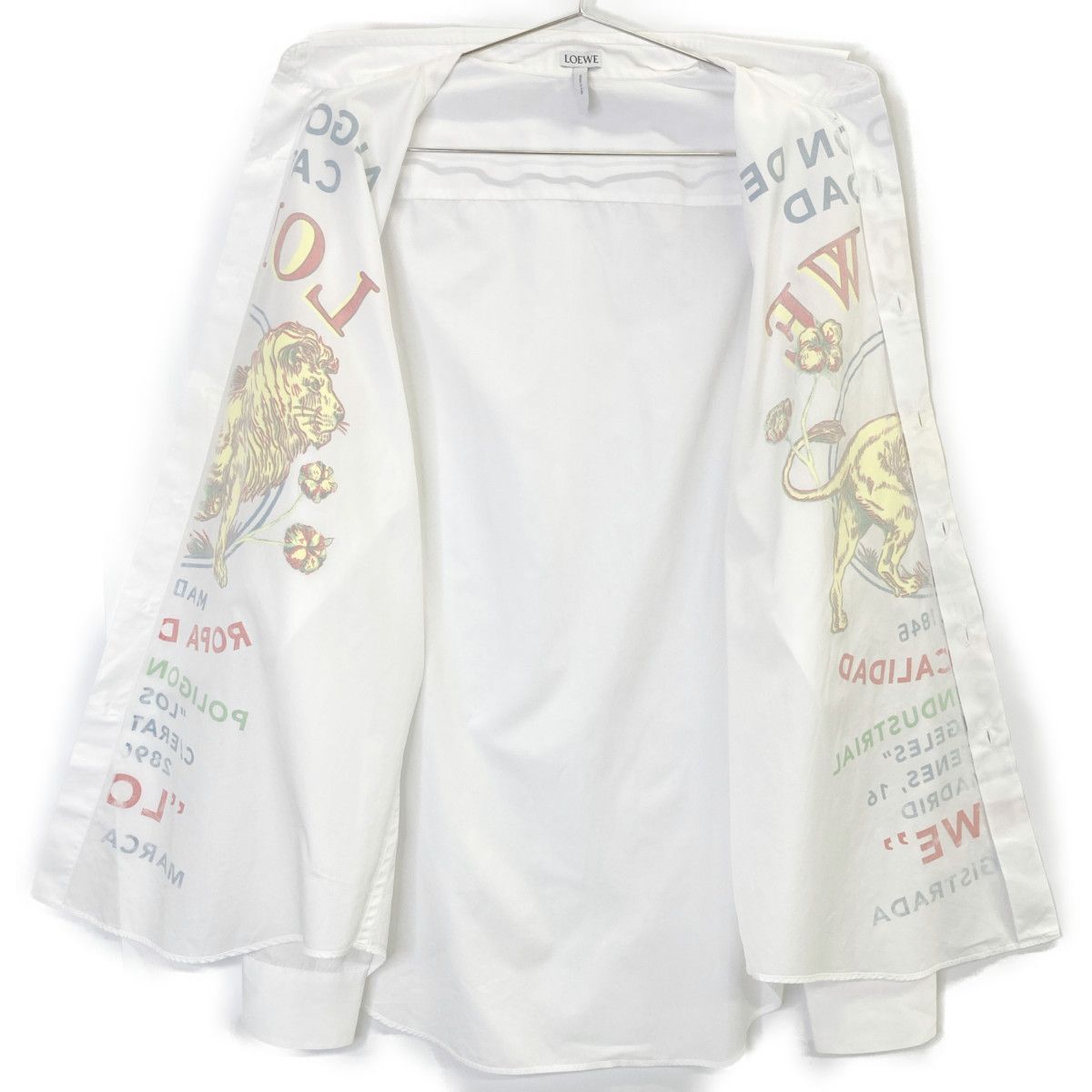 LOEWE ロエベ 19SS ホワイト wlticolor si leon プリントシャツ 41