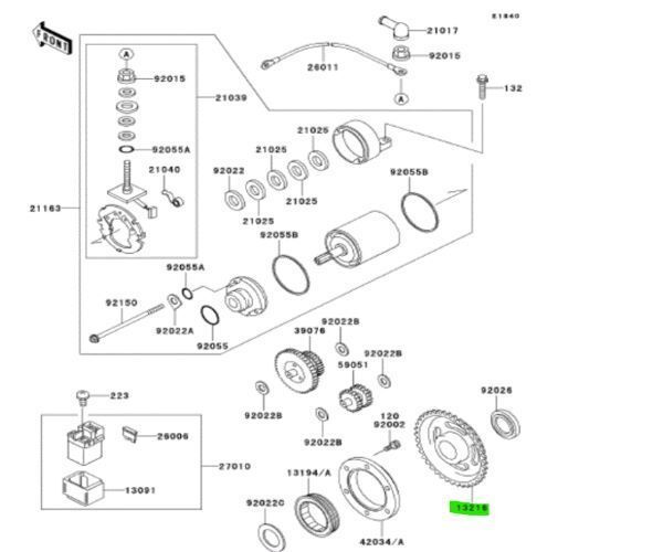 カワサキ D トラッカー ワンウェイクラッチギヤ Gear Comp Oneway Clutch 13216-1148 KAWASAKI 純正 Genuine JDM メーカー純正品