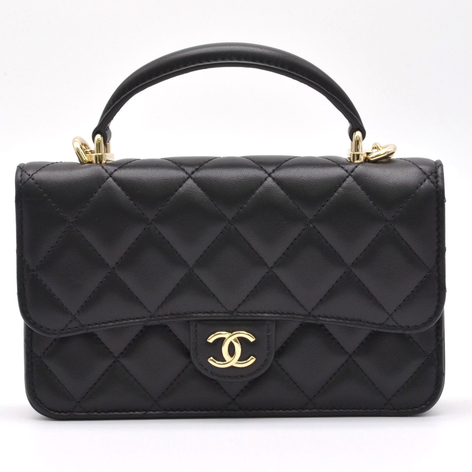CHANEL シャネル ミニマトラッセ17 ランダム番 ラムスキン ゴールド 
