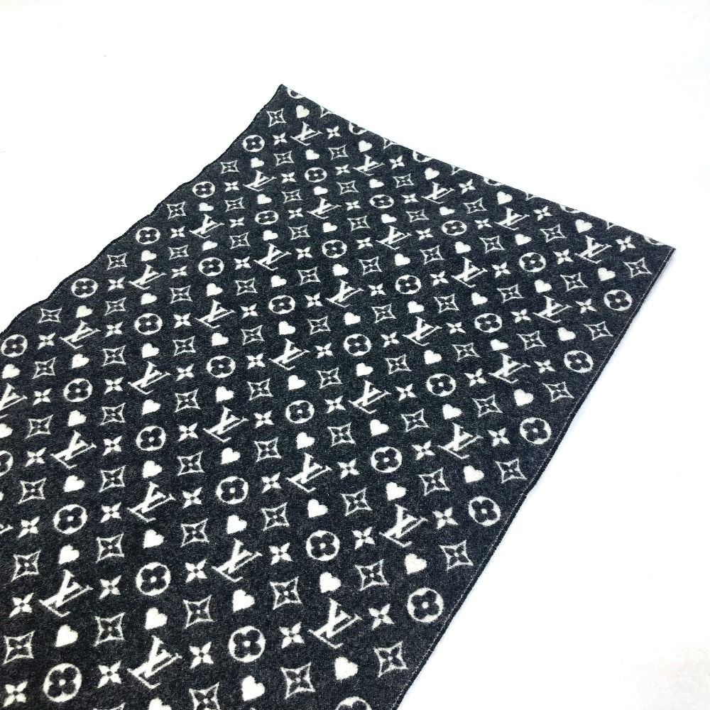 ルイヴィトン モノグラム ハート エシャルプ マフラー カシミヤ グレー