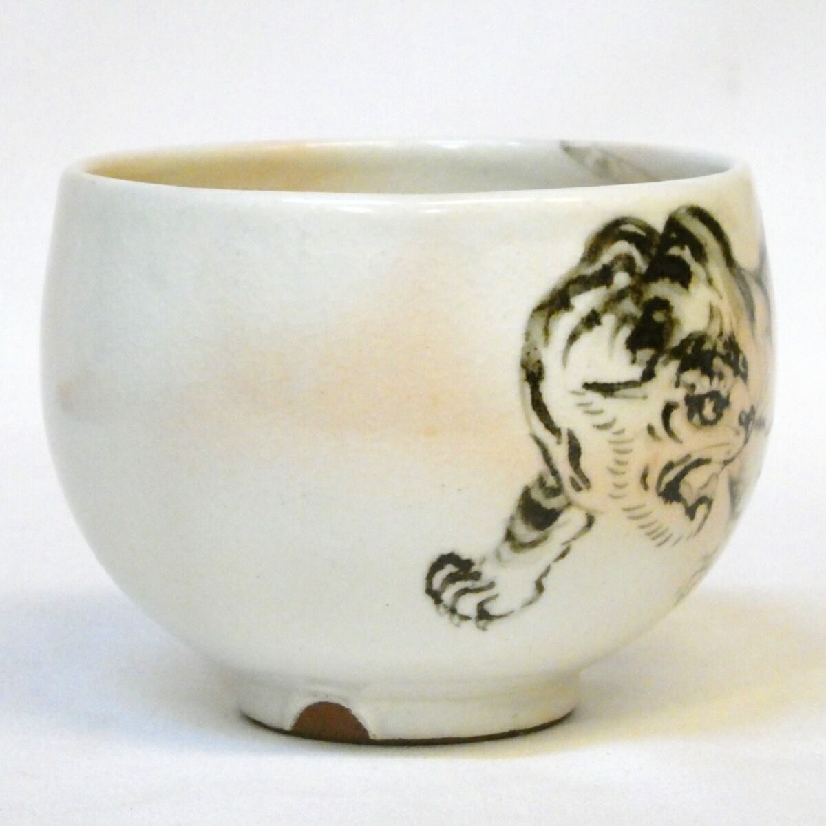 十月の特売品 平安 通次阿山作 鉄絵 虎 茶碗 茶道具 WWW_IBETON_RU