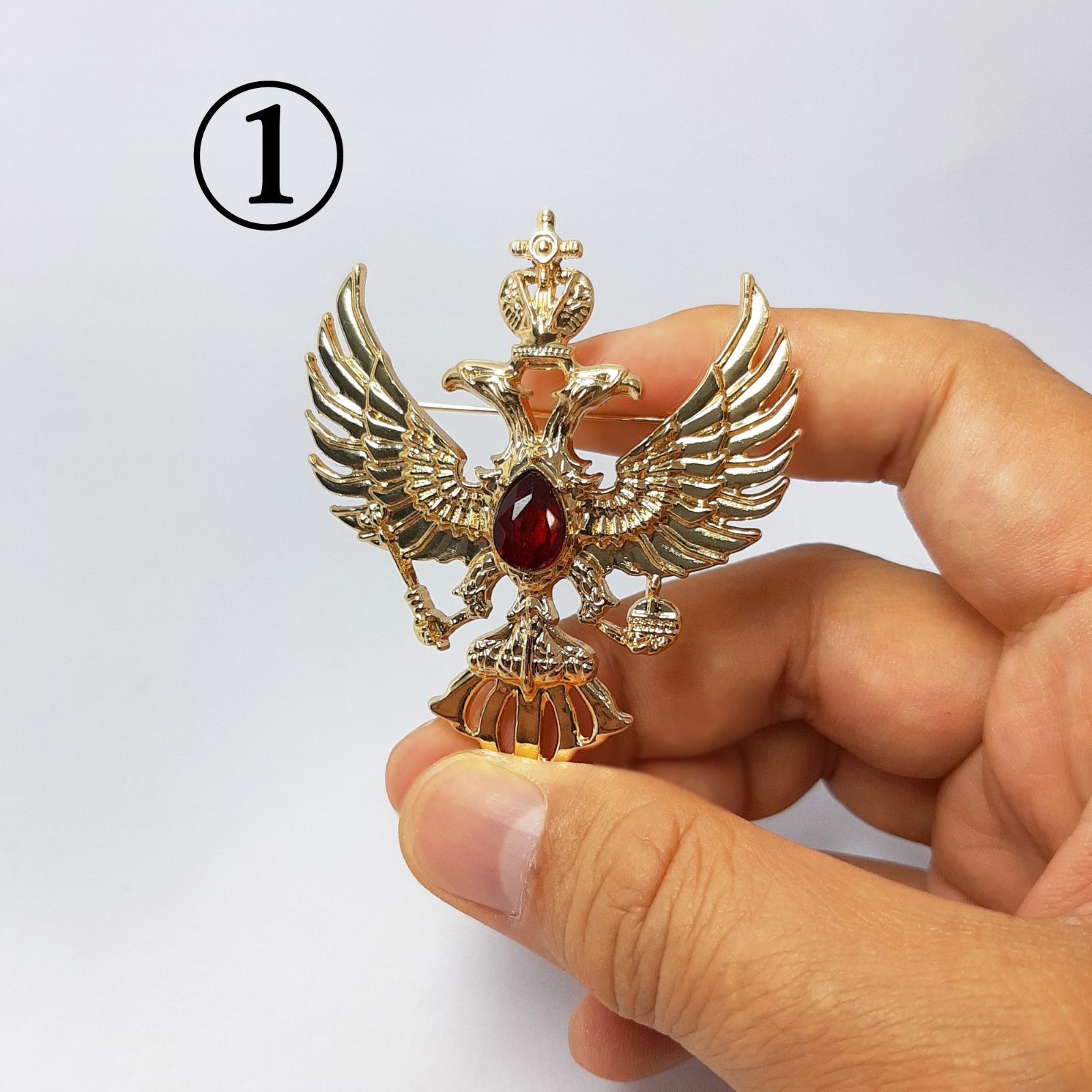 双頭の鷲 ブローチ ※1種類選択式販売です 6cm×5.2cm 紋章 国章 ロシア