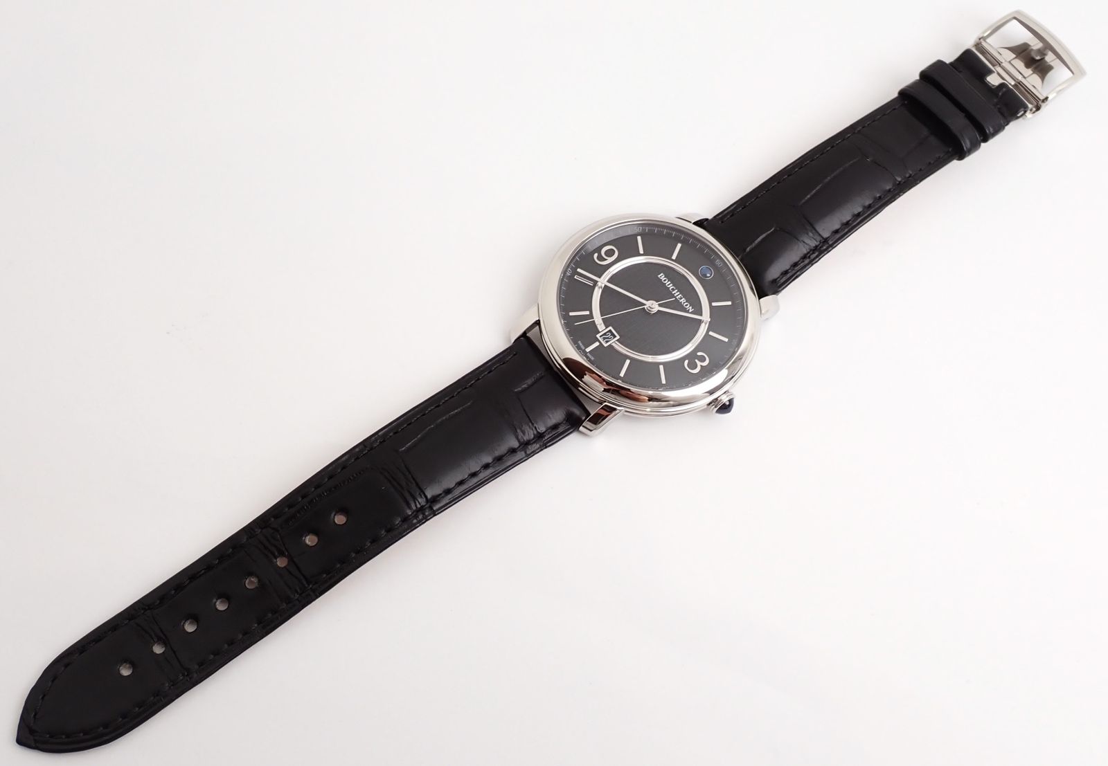 ブシュロン BOUCHERON エピュール ブラック WA021204 ブラック文字盤 新品 腕時計 メンズ 新品)BOUCHERON ブシュロン WA021204 エピュール ブラック（商品ID