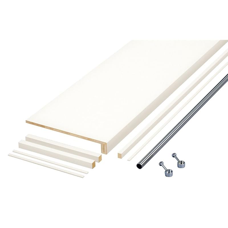 南海プライウッド 収納棚 枕棚Vハンガーパイプ付 シェルホワイト 65×450×1800mm VM-S6HP-LW 0