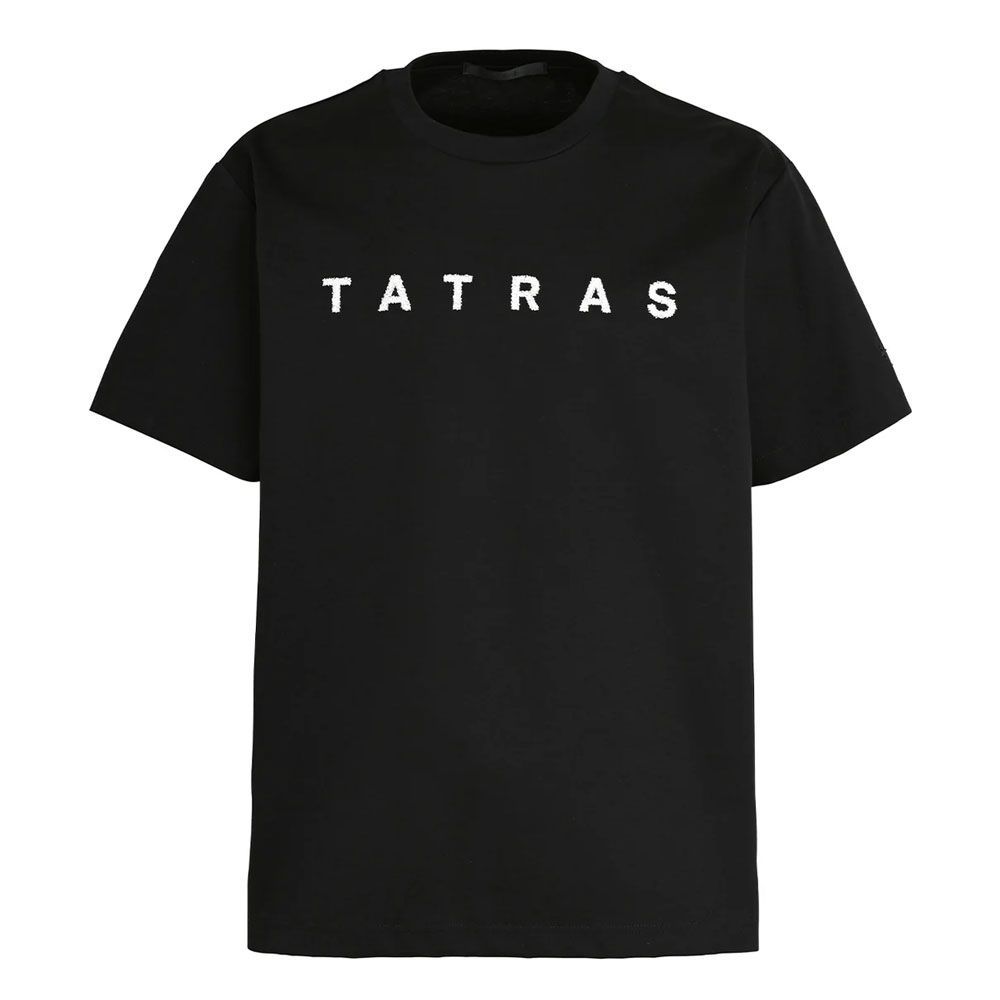 TATRAS◆Tシャツ/2/コットン/BLK/LTAT25S8689-M TATRAS(タトラス) ロゴTシャツ MTAT24S8258-M ブラック サイズ