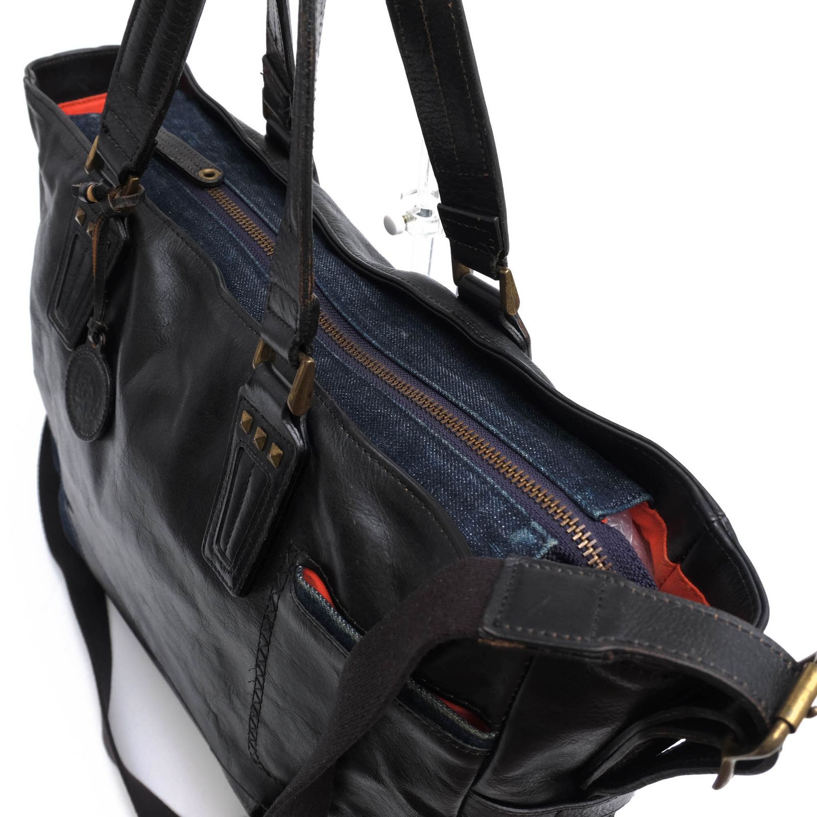 【美品】マスターピース Gloss V2 レザートートバッグ 本革 黒 マスターピース／master-piece バッグ トートバッグ 鞄 ハンドバッグ