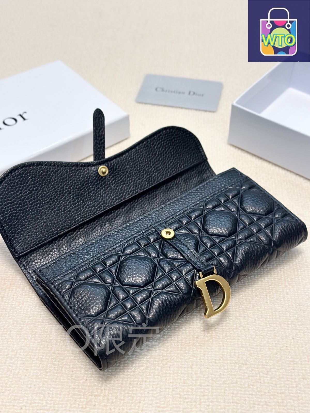 今日特価】Dior レディースウォレット, ブラック, エンボス加工