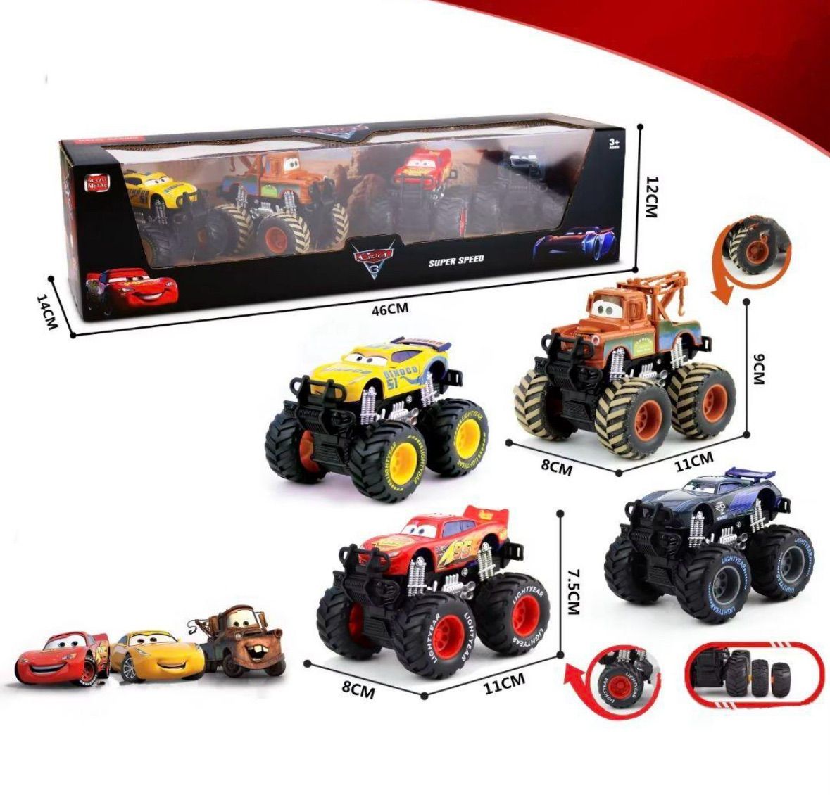 新品　　ディズニー　カーズ　モンスタートラック　2点セット 新品】 カーズ モンスタートラック 2点 セット - メルカリ