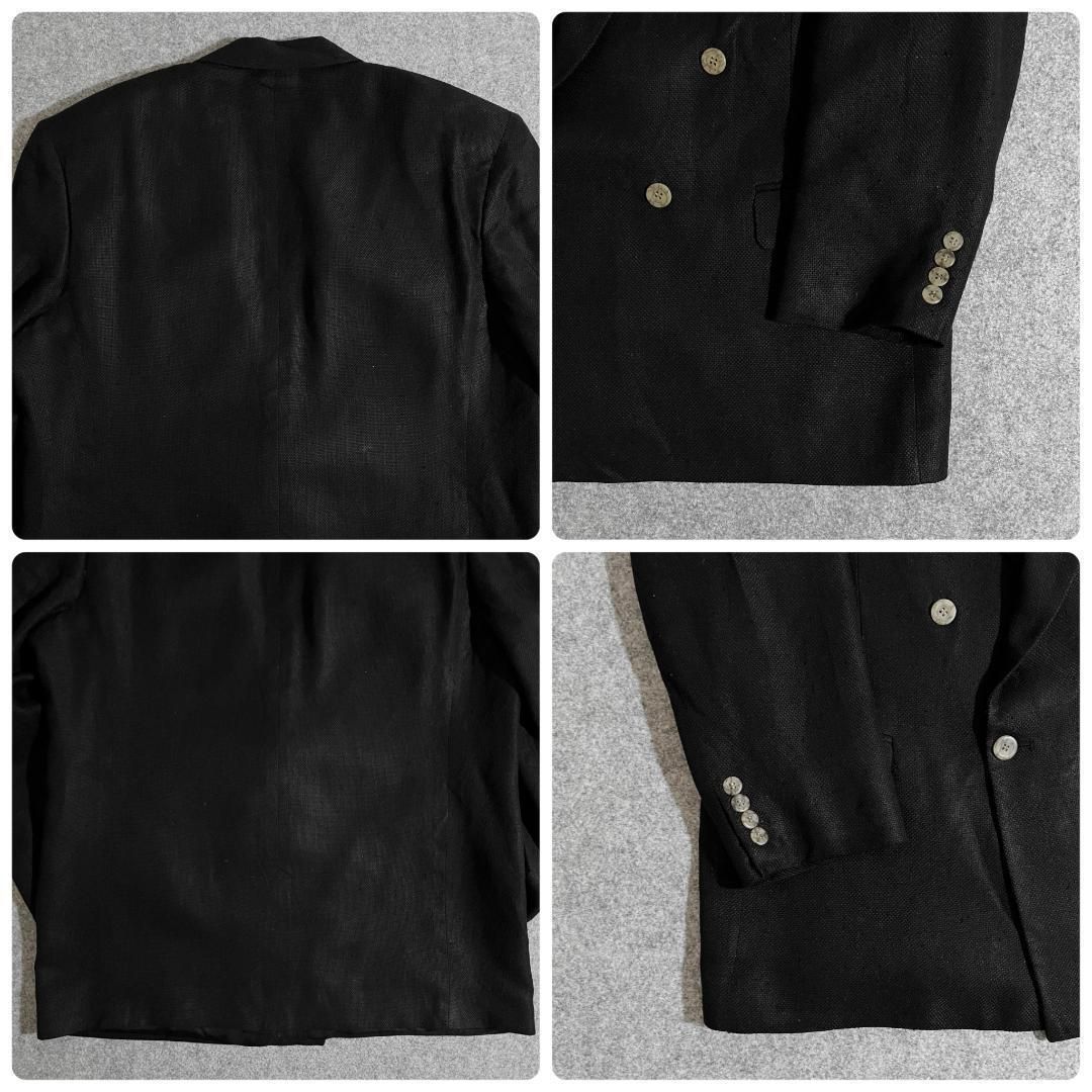 vintage】シルク USA製 ダブルブレスト テーラードジャケット 黒 ...
