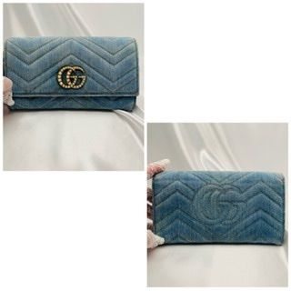 極美品 日本限定品 Gucci グッチ GG マーモント デニム 長財布 - メルカリ