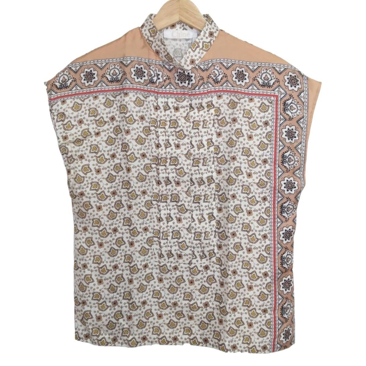 クロエ ブラウスシャツ chloe クロエ ボウタイ シルク 刺繍 ブラウス