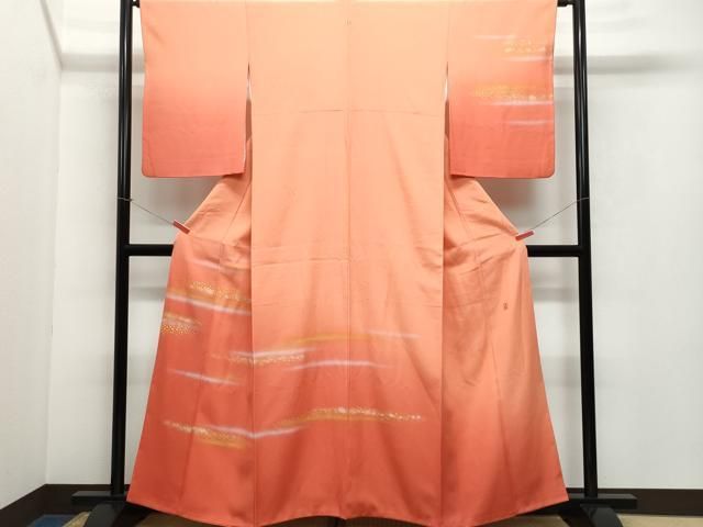 平和屋着物●人間国宝　福田喜三郎　訪問着　霞文　金彩　正絹　逸品　CAAV6600vf 平和屋着物○人間国宝 福田喜三郎 訪問着 霞文 金彩 正絹 逸品