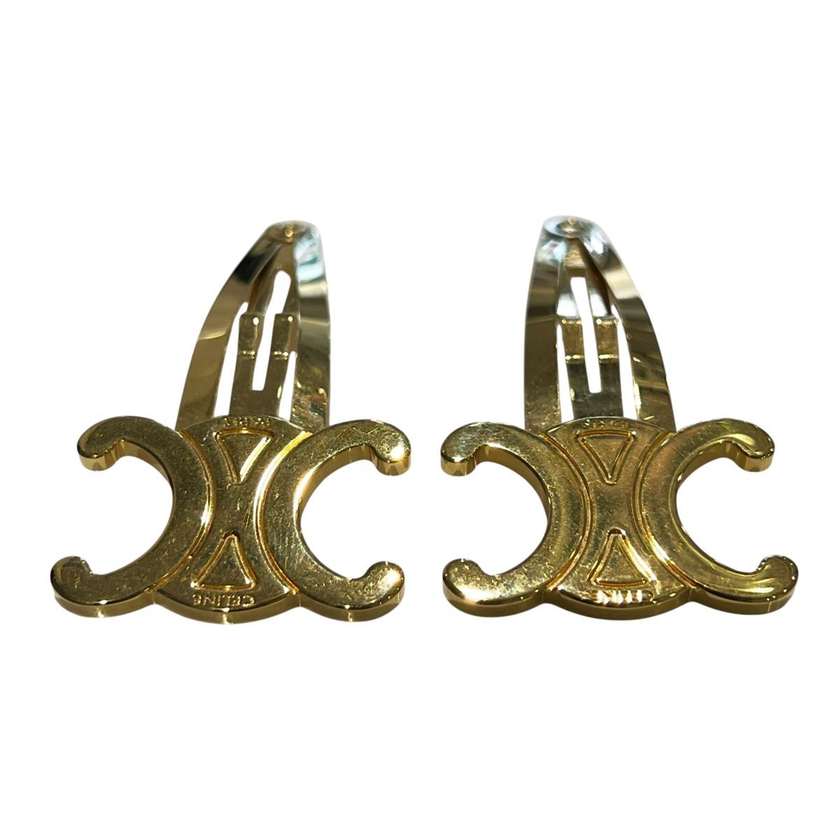 中古】 CELINE セリーヌ スナップ ヘアクリップ セット