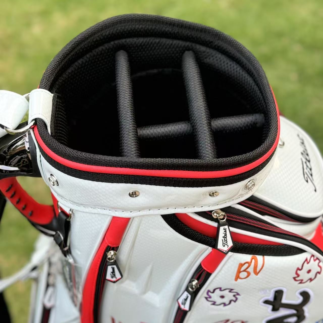 キャディバッグ RIDER ブラック×ホワイト キャディバッグ メンズ