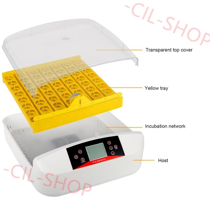 孵卵器　56個　大型　中古 孵化卵用孵卵器、LEDライト付き56個自動孵卵器、転卵と温度制御