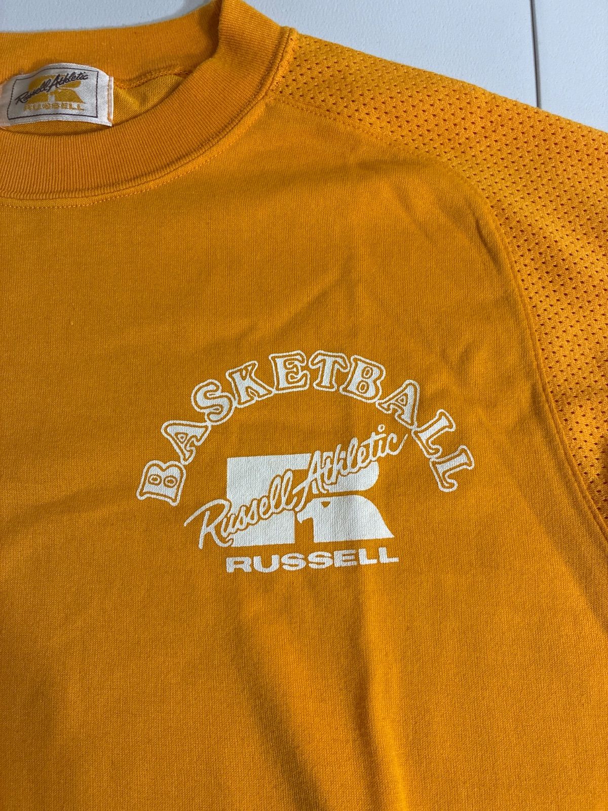 デッドストック級】70s 80s ラッセル 金タグ ミズノ製 Tシャツ M 古着 