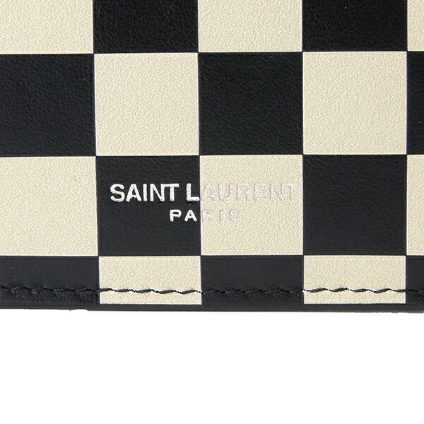 新品 サンローラン SAINT LAURENT カードケース CARD HOLDER ベージュ/ブラック