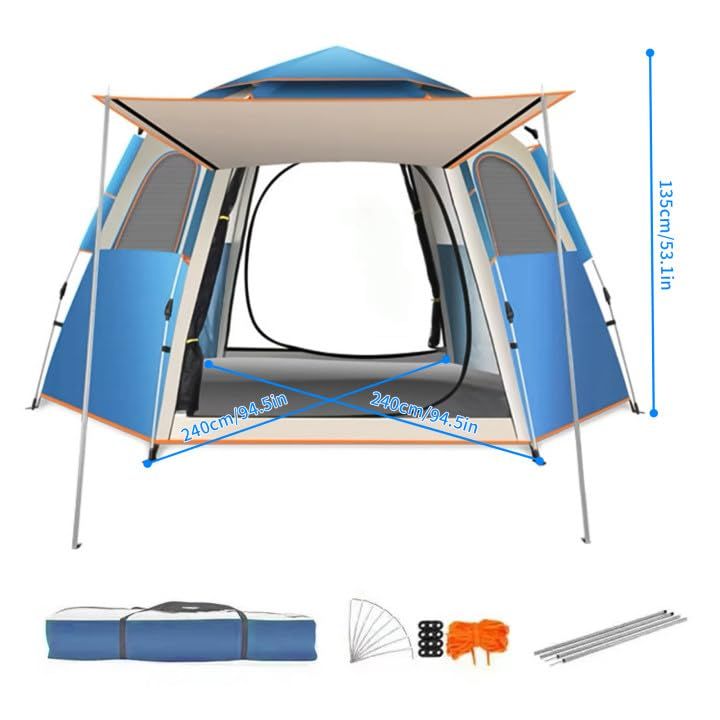 ワンタッチ六角形テント