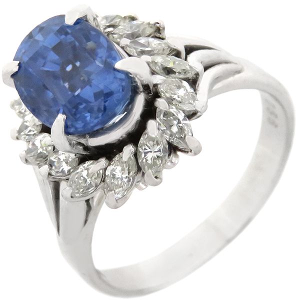 リング 指輪 ブルーサファイア ダイヤリング Pt900 サファイア  