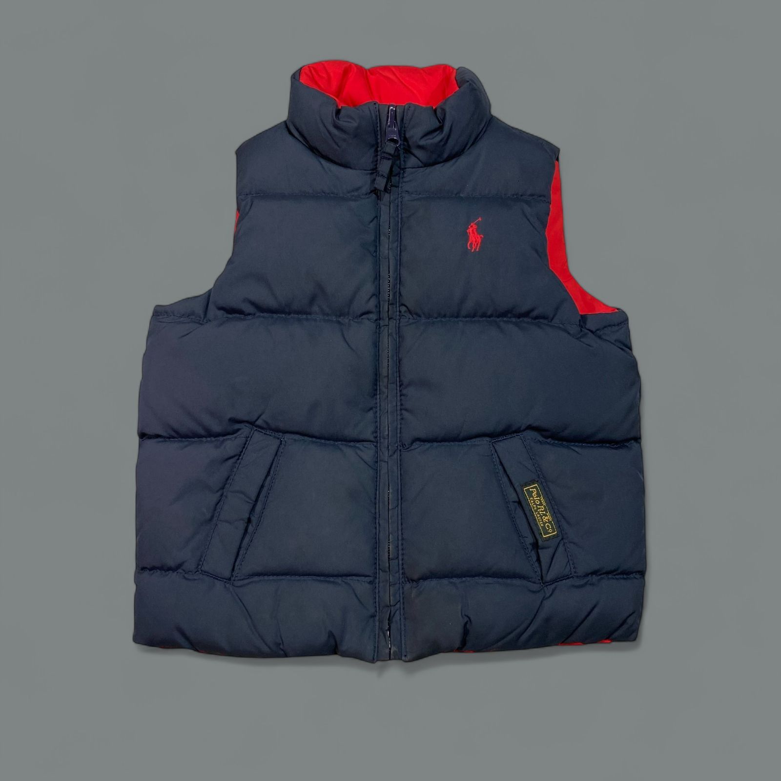POLO RALPH LAUREN ポロ ラルフローレン リバーシブル ダウン ベスト キッズ サイズ 24M ネイビー レッド KT80-D12-KG