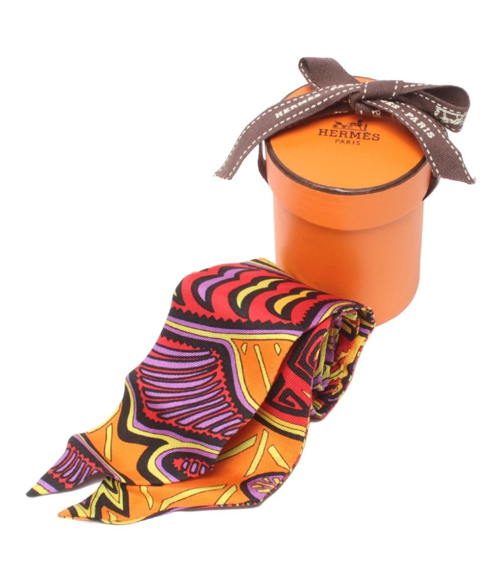 【美品】HERMES エルメス ツイリー スカーフ シルク パナマのクナ族 美品】HERMES エルメス ツイリー スカーフ シルク パナマのクナ
