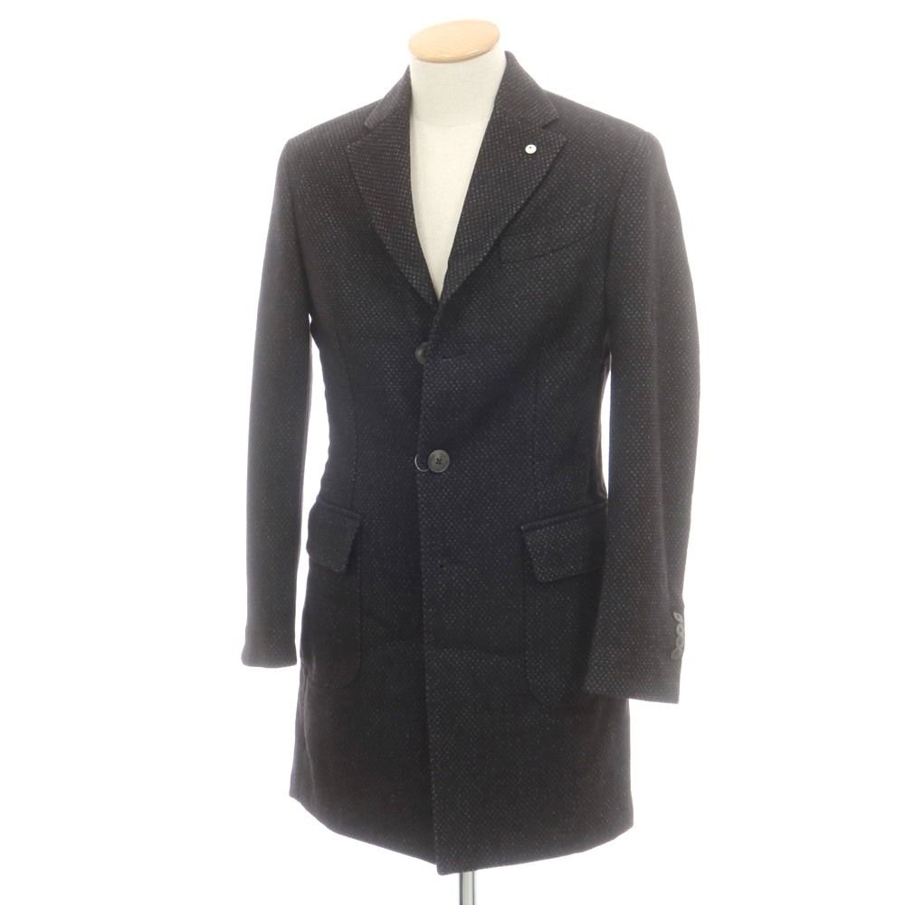 エルビーエム1911 L.B.M.1911 ウールポリエステルナイロン チェスターフィールドコート ブラック サイズ44 メンズ