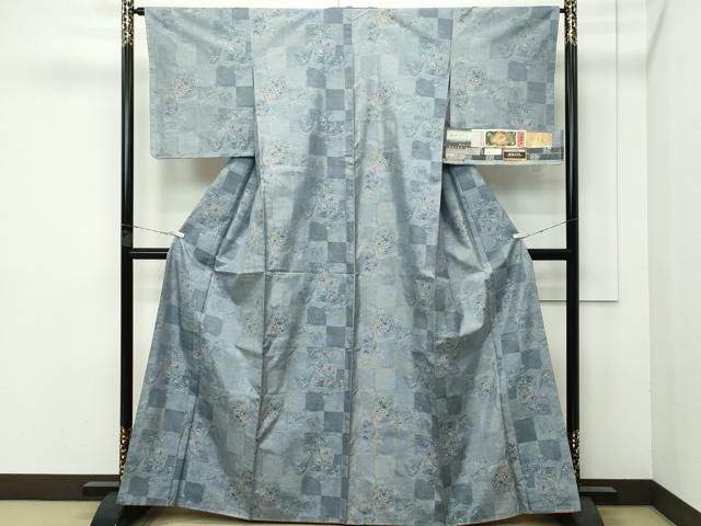 平和屋着物 上 都喜ヱ門 本場大島紬 7マルキ 総絣 市松の音色 草木づくし 藤絹織物謹製 証紙付き ♥ CZAA3721s5