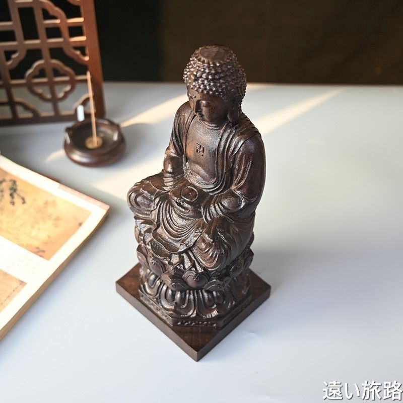 唐木 紫檀 刻 瀧 柱掛 書家旧蔵品(LC337)（唐櫃(内寸42×32×27