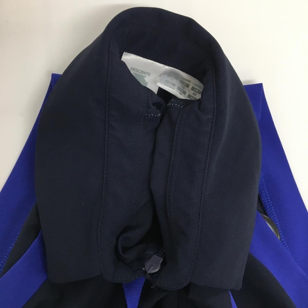 DESCENTE - 【美品】デサントゴルフ ノースリーブポロシャツ ネイビー×ブルー 肩ロゴ ハーフジップ 中田英寿 レディース M ゴルフウェア DESCENTE 新品】デサントゴルフ 半袖ポロシャツ ネイビー×白 日本代表