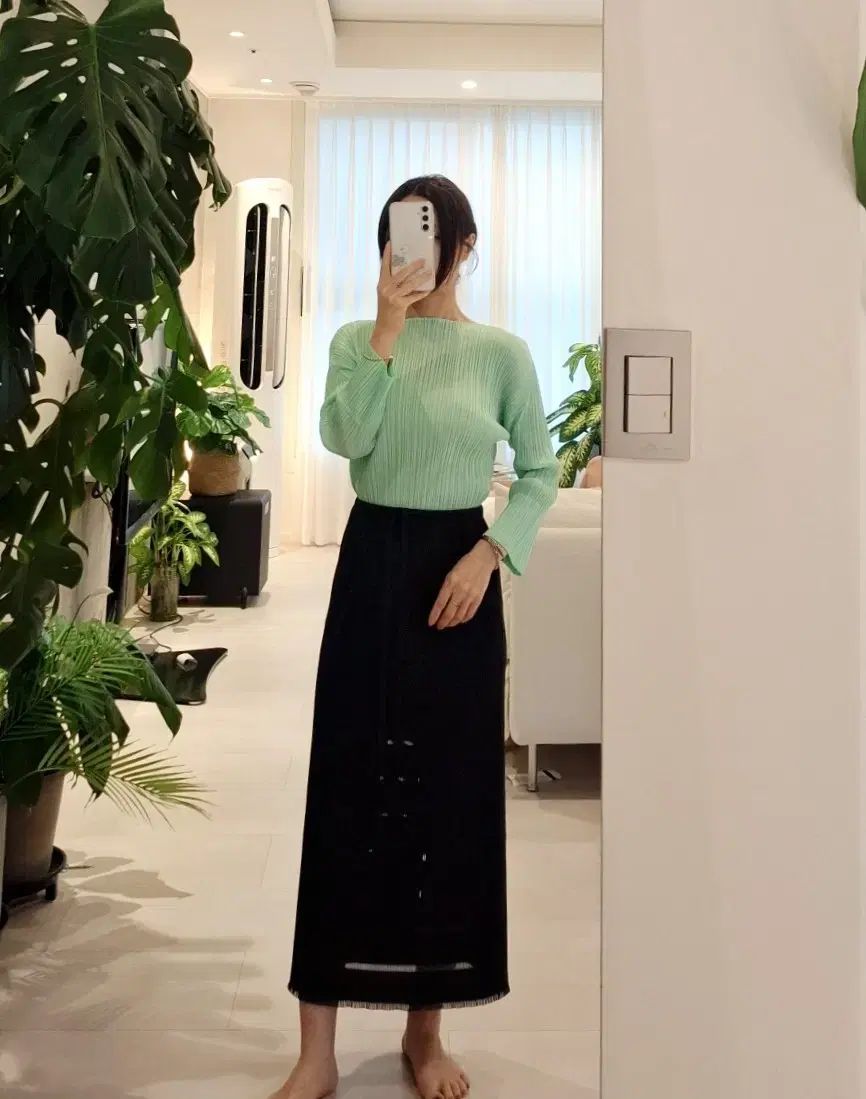 プリーツプリーズ　イッセイミヤケ　プリーツトップス　ミントグリーン　日本製　3 PLEATS PLEASE(プリーツプリーズ) 23 年 ミントグリーン