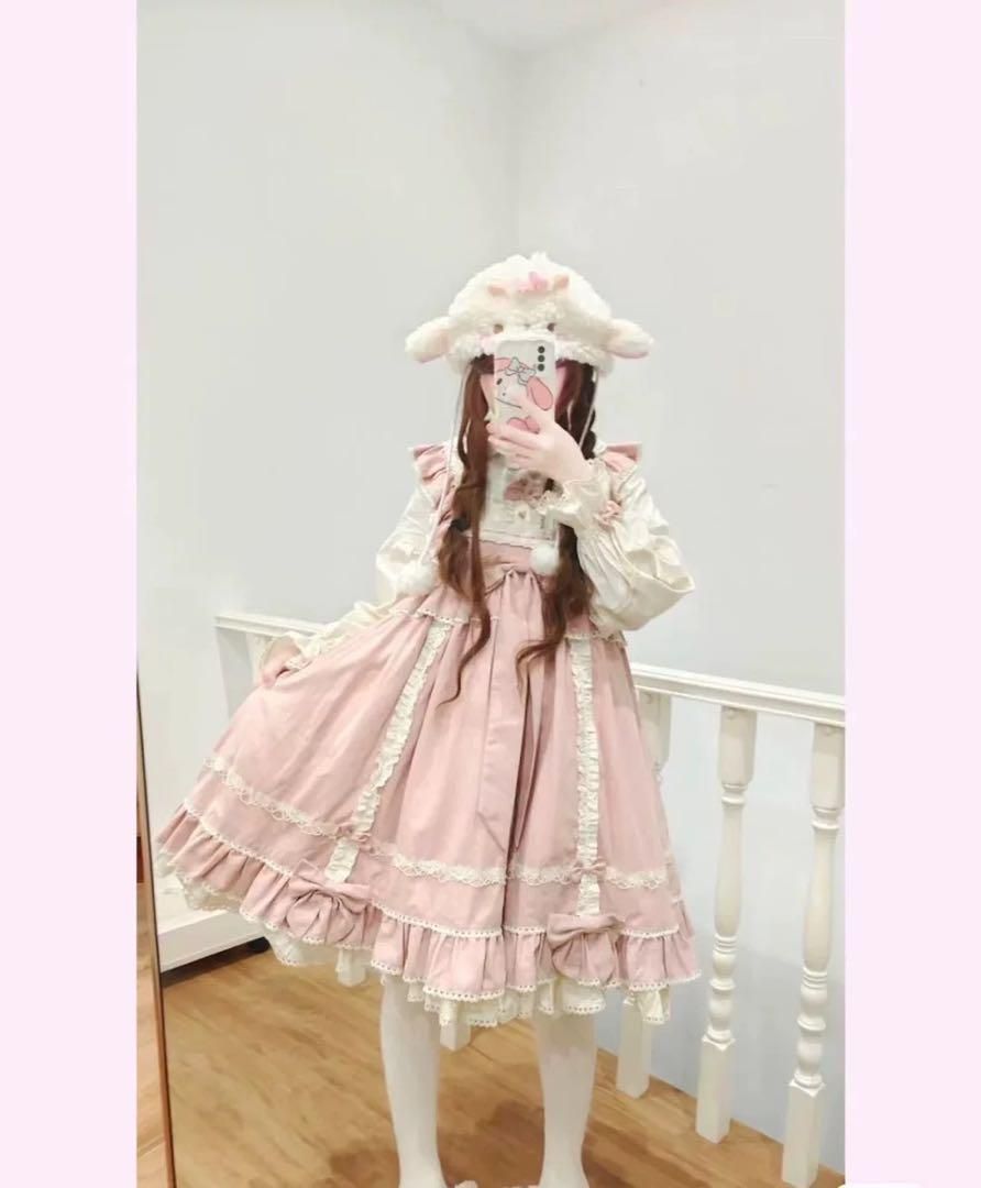 豊富な品揃え。 愛らしさ満点 パニエ付ロリータワンピースお出かけや普段着に最適