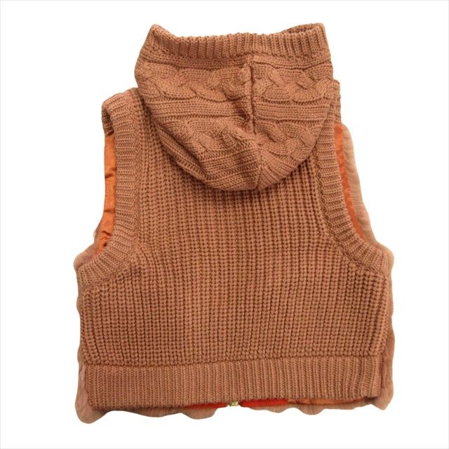 スチェッソ SUTSESO レッキスラビット ファー フーデッド ニットベスト 