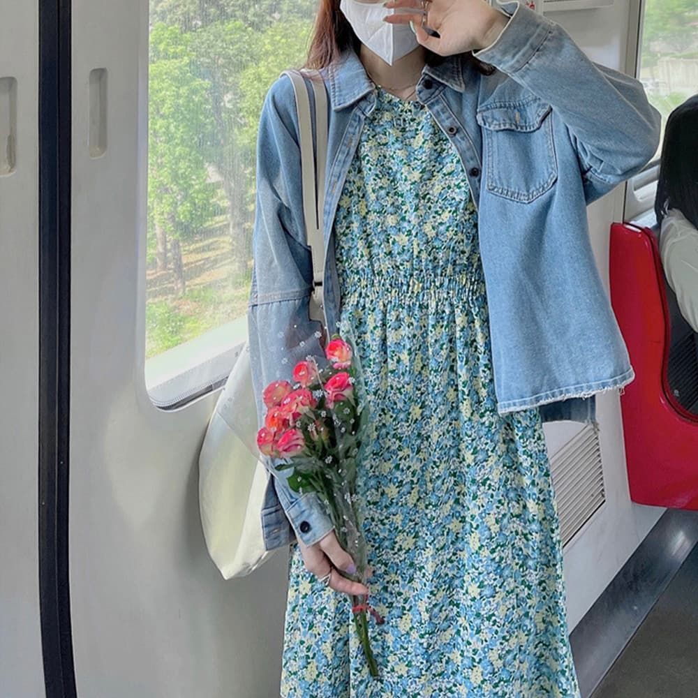 花柄 長袖 ロングワンピース★可愛い キュート 夏服 夏ワンピ 夏 ロングワンピース 綿麻 ワンピース レディース 長袖 春夏 花柄