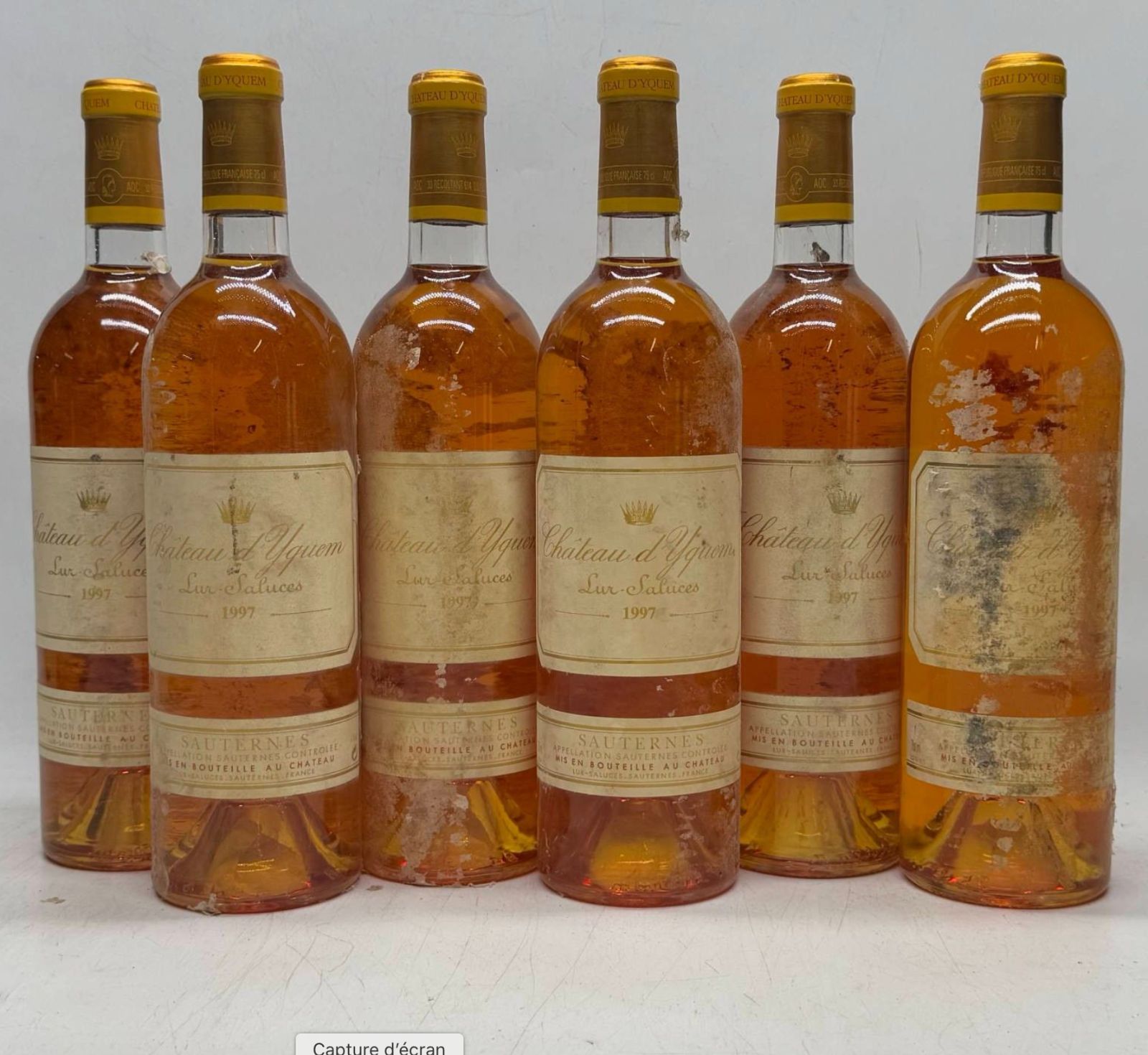 Chateau d'Yquem 1997 × 6 ／ シャトー ディケム 1997 × 6 ワイン