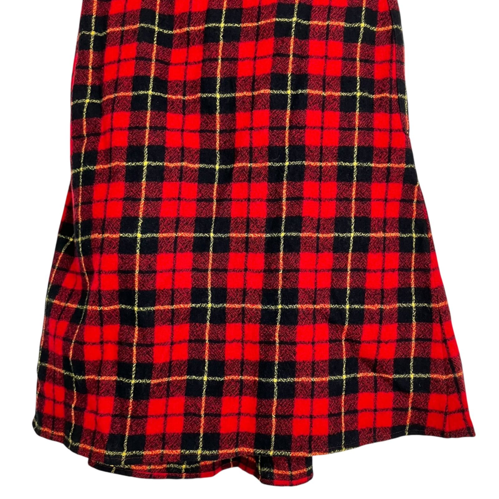 R&D.M.Co- WOOL TARTAN CHECK STRING SKIRT 赤チェック オールド