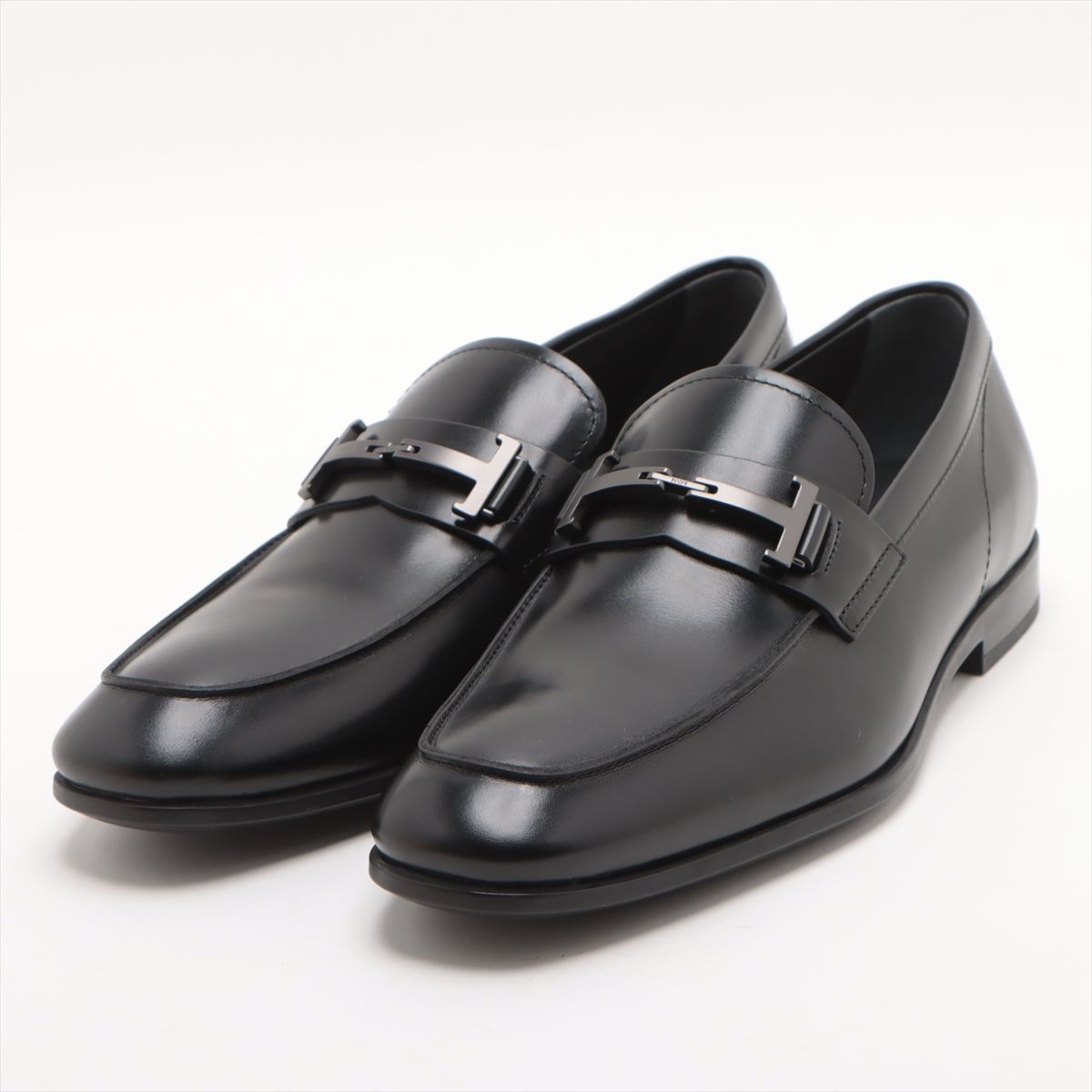 極美品 トッズ ダブルT レザー ローファー ブラック 黒 7 26cm 靴