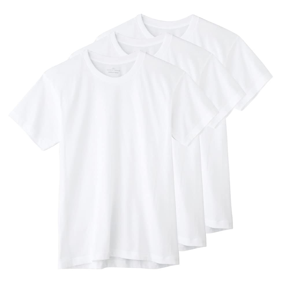ボディワイルド] 半袖 Tシャツ クルーネック 綿100% 天竺 3枚組