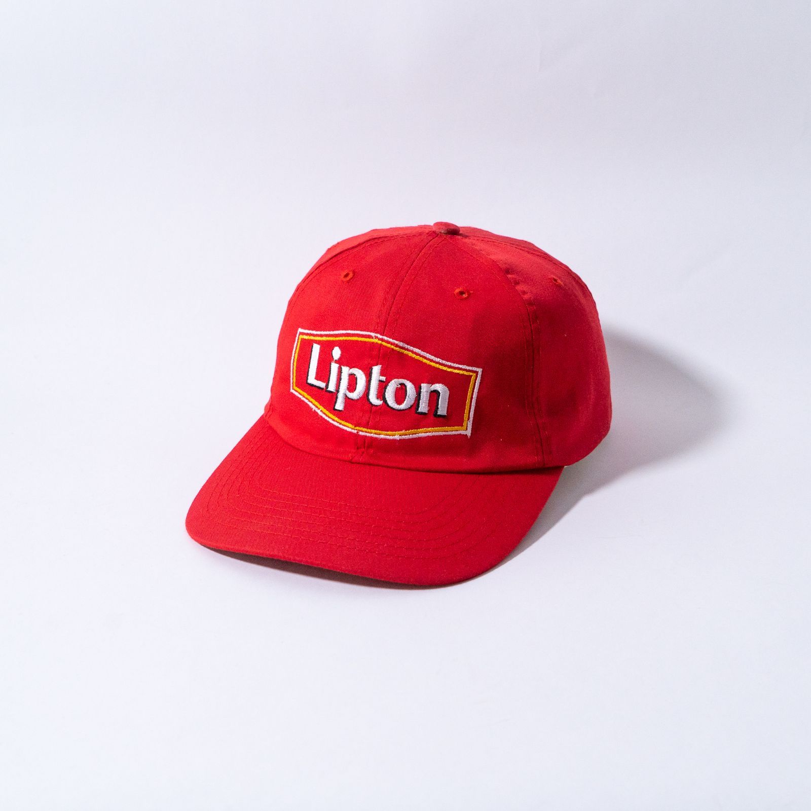 メール便無料】 6パネル 古着 キャップ 1999 Lipton 刺繍 ロゴ 企業