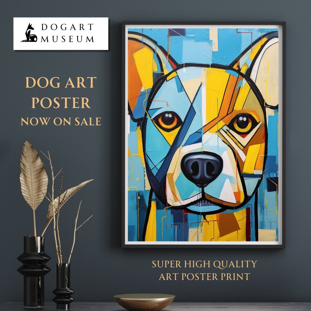 【Wanbism (ワンビズム) - ピットブル犬 No.4】アートポスター 犬の絵 犬の絵画 犬のイラスト