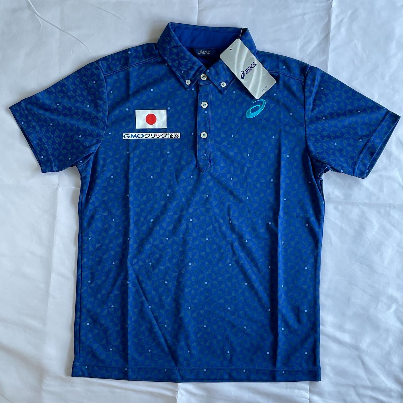 競泳 日本代表 アシックス ポロシャツ ネイビー